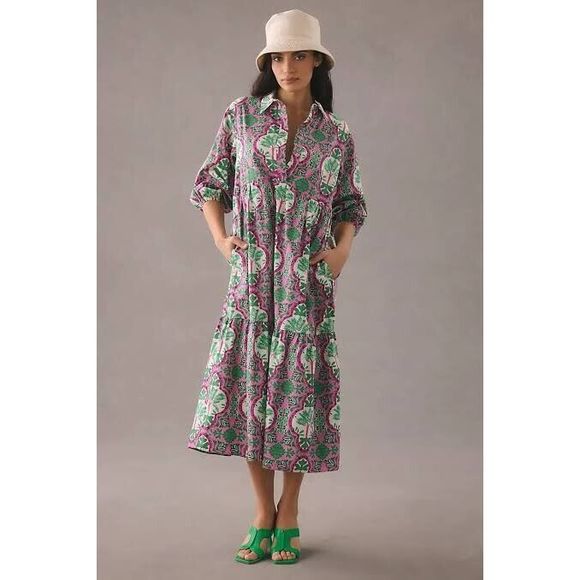 Anthropologie Dresses & Skirts - Anthropologoe The Bettina Tiered Shirt Dress by Maeve